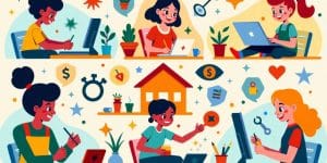 Kids exploring online business ideas with creative activities.