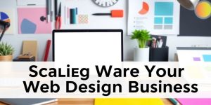 Creative workspace for scaling web design business effectively.