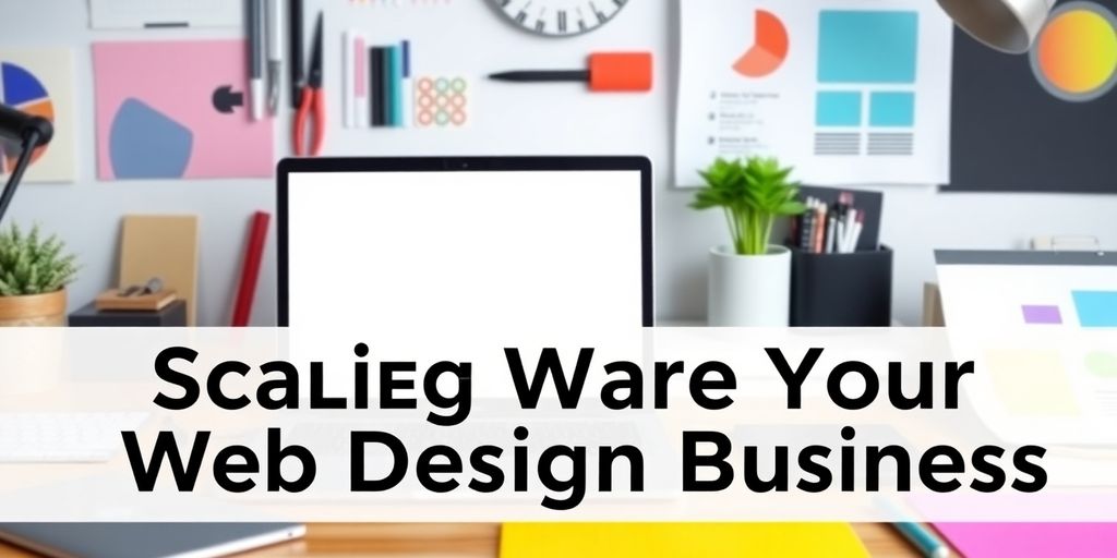 Creative workspace for scaling web design business effectively.