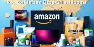 Amazon product boxes scattered around a globe.