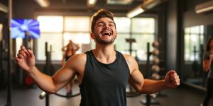 Person achieving fitness goals.