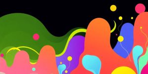 Abstract upward growth with vibrant colors.