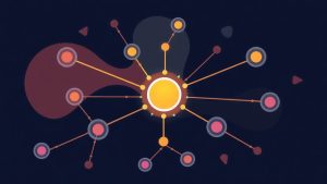 Aggregator website business model network illustration.