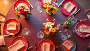 Table setting for a small event in San Jose.